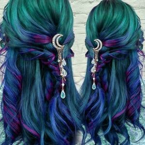 Crescent Moon Rhinestone Hair Clip